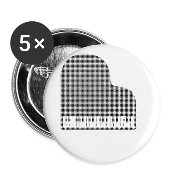 Klavier - Buttons groß 56 mm (5er Pack) - Weiß - Vorne