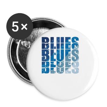 Blues Musik Jazz Trompete Chicago Blues - Buttons groß 56 mm (5er Pack) - Weiß - Vorne