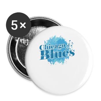 Chicago Blues Musik Trompete - Buttons groß 56 mm (5er Pack) - Weiß - Vorne