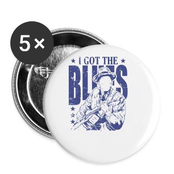 I got the Blues Musik Trompete - Buttons groß 56 mm (5er Pack) - Weiß - Vorne