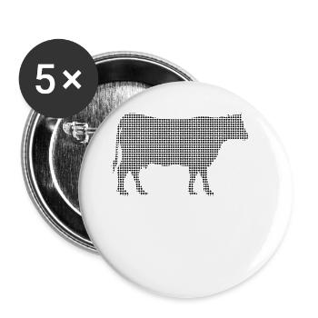 Cow - Buttons large 2.2''/56 mm (5-pack) - white - Front