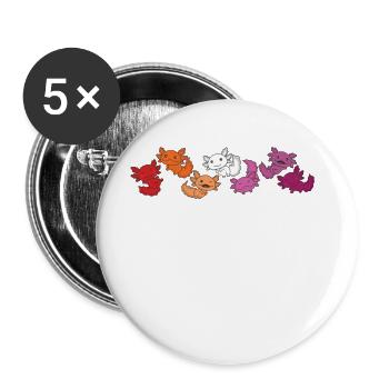 Lesbian Flag Gay Pride LGBTQ Axolotl - Buttons large 2.2''/56 mm (5-pack) - white - Front