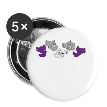 Graysexuell Flag Pride LGBTQ Axolotl - Buttons groß 56 mm (5er Pack) - Weiß - Vorne