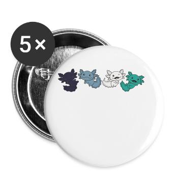 Oriented Aroace Flag Pride LGBTQ Axolotl - Buttons groß 56 mm (5er Pack) - Weiß - Vorne