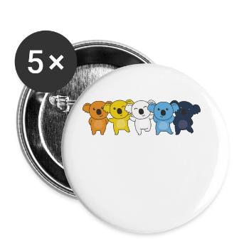 Aroace Flag Pride LGBTQ Cute Koala - Buttons large 2.2''/56 mm (5-pack) - white - Front
