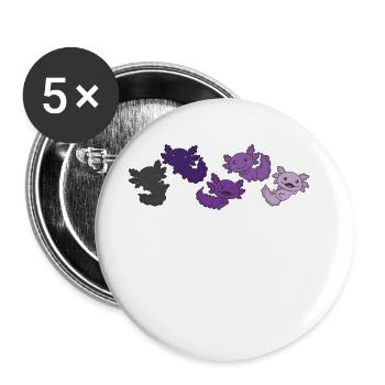 Enbian Flag Pride LGBTQ Axolotl - Lot de 5 grands badges (56 mm) - blanc - Devant