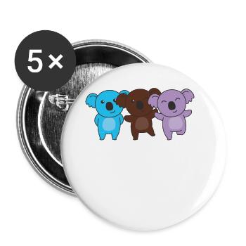 androsexual flag pride LGBTQ cute koala - Buttons large 2.2''/56 mm (5-pack) - white - Front