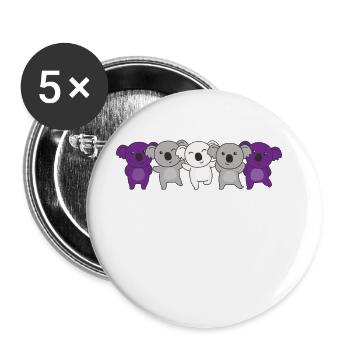 graysexual flag pride LGBTQ cute koala - Buttons large 2.2''/56 mm (5-pack) - white - Front