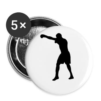 Boxe - Lot de 5 grands badges (56 mm) - blanc - Devant