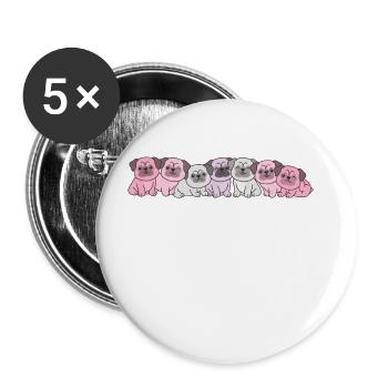 pomosdrapeau carlin carlin fierté LGBTQ chiens mignons - Lot de 5 grands badges (56 mm) - blanc - Devant