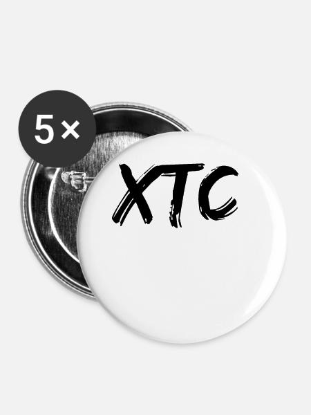 XTC Schriftzug - Buttons groß 56 mm (5er Pack) - Weiß