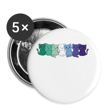 Drapeau Gay Gay Pride LGBTQ Chats Mignon Chat - Lot de 5 grands badges (56 mm) - blanc - Devant