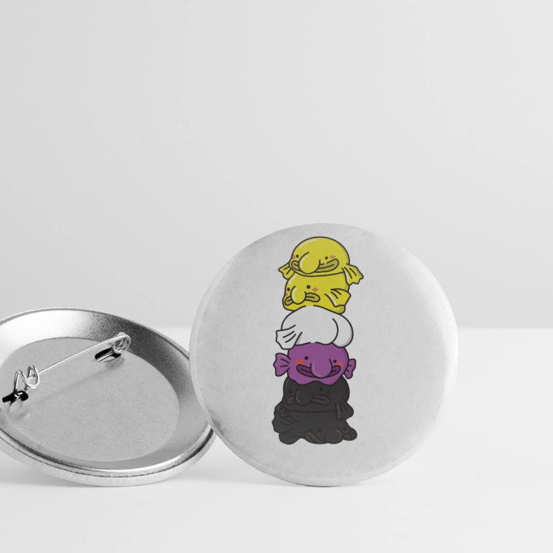 Nonbinary Flag Non Binary Pride LGBTQ Blobfish Buttons large 2.2''/56 mm (5-pack)
