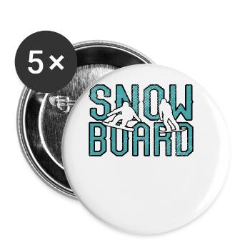 Snowboard - Buttons large 2.2''/56 mm (5-pack) - white - Front