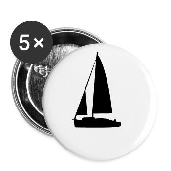 Sailing Boat Silhouette - Buttons large 2.2''/56 mm (5-pack) - white - Front
