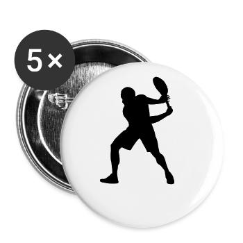 Tennis Silhouette - Lot de 5 grands badges (56 mm) - blanc - Devant