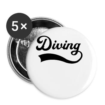 Lettrage de plongée - Lot de 5 grands badges (56 mm) - blanc - Devant