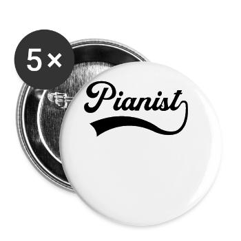 Klavier Schriftzug - Buttons groß 56 mm (5er Pack) - Weiß - Vorne