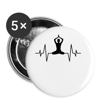 Yoga Méditation Battement de cœur - Lot de 5 grands badges (56 mm) - blanc - Devant