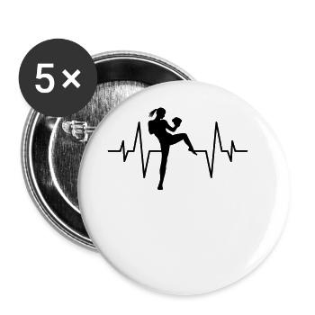 Martial Arts Martial Artist Heartbeat - Buttons large 2.2''/56 mm (5-pack) - white - Front