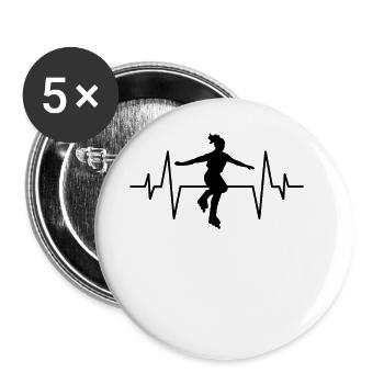 Rythme cardiaque du patin à roues alignées - Lot de 5 grands badges (56 mm) - blanc - Devant