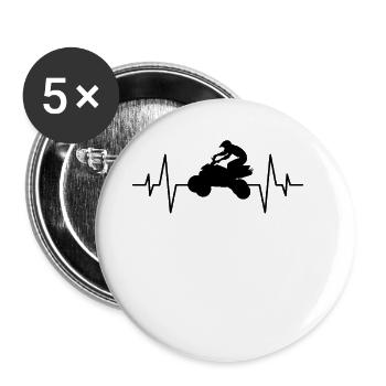 Quad heartbeat - Buttons large 2.2''/56 mm (5-pack) - white - Front