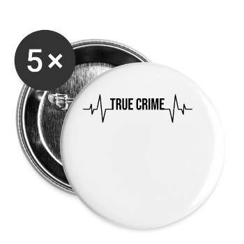 true crime Podcast Herzschlag - Buttons groß 56 mm (5er Pack) - Weiß - Vorne