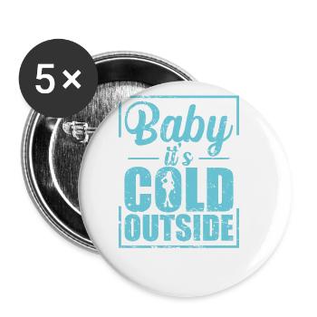 Baby it’s Cold Outside Schlittschuhlaufen - Buttons groß 56 mm (5er Pack) - Weiß - Vorne