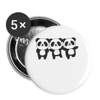 Panda cute animals for kids manga pandas - Buttons large 2.2''/56 mm (5-pack) - white - Front