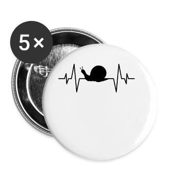 Snail heartbeat - Buttons large 2.2''/56 mm (5-pack) - white - Front