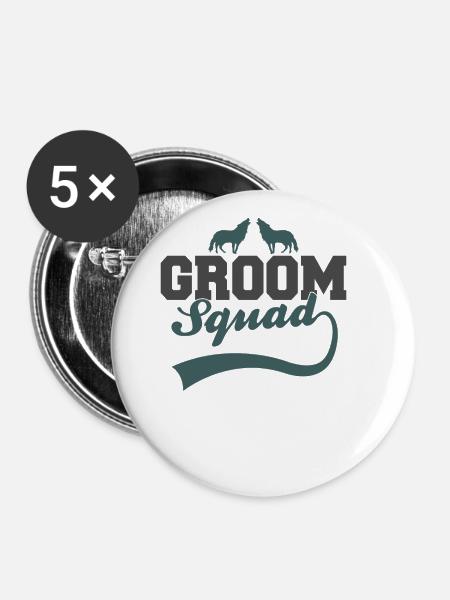 Bräutigam's Wolfsrudel - Buttons groß 56 mm (5er Pack) - Weiß