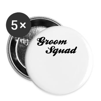 Bräutigam groom JGA - Buttons groß 56 mm (5er Pack) - Weiß - Vorne