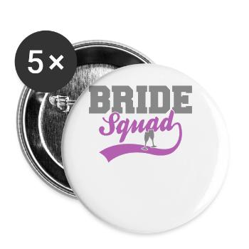 Escouade de la mariée - Lot de 5 grands badges (56 mm) - blanc - Devant
