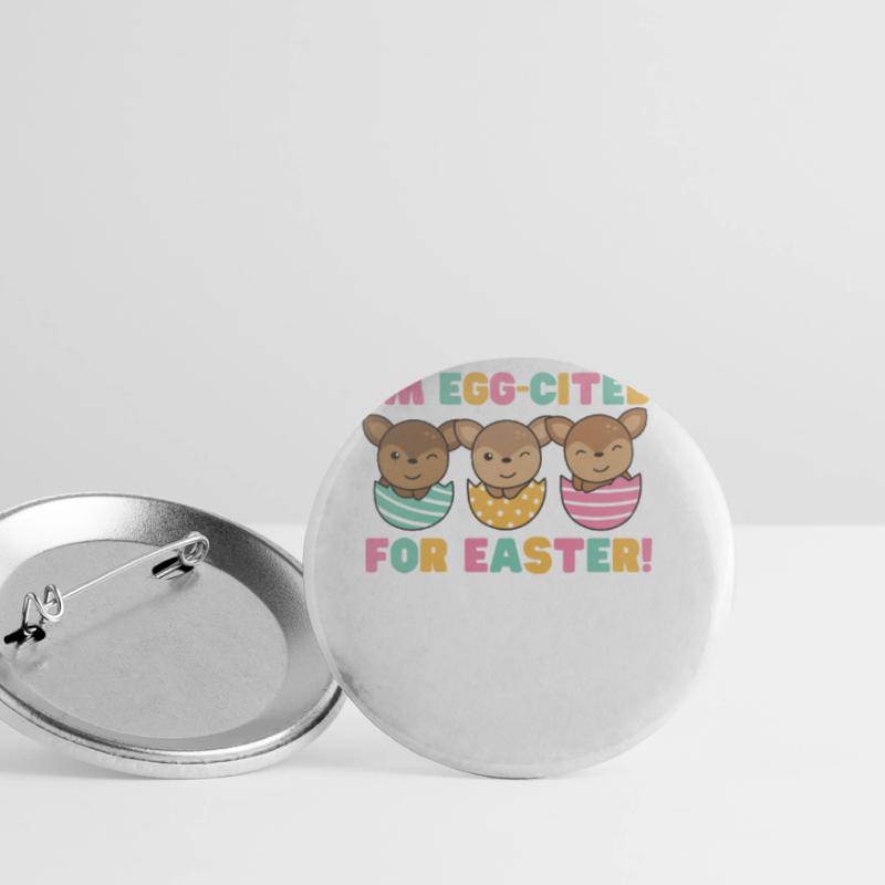 sweet deer at Easter with Easter eggs deer Buttons large 2.2''/56 mm (5-pack)