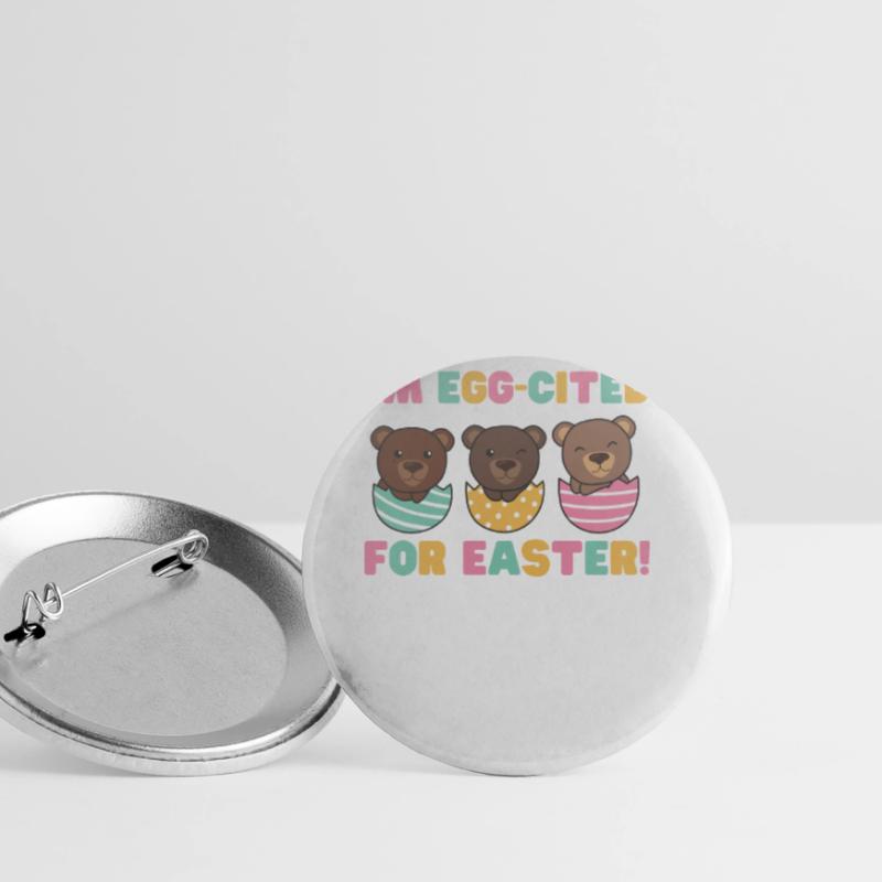 cute bears at Easter with Easter eggs bear Buttons large 2.2''/56 mm (5-pack)