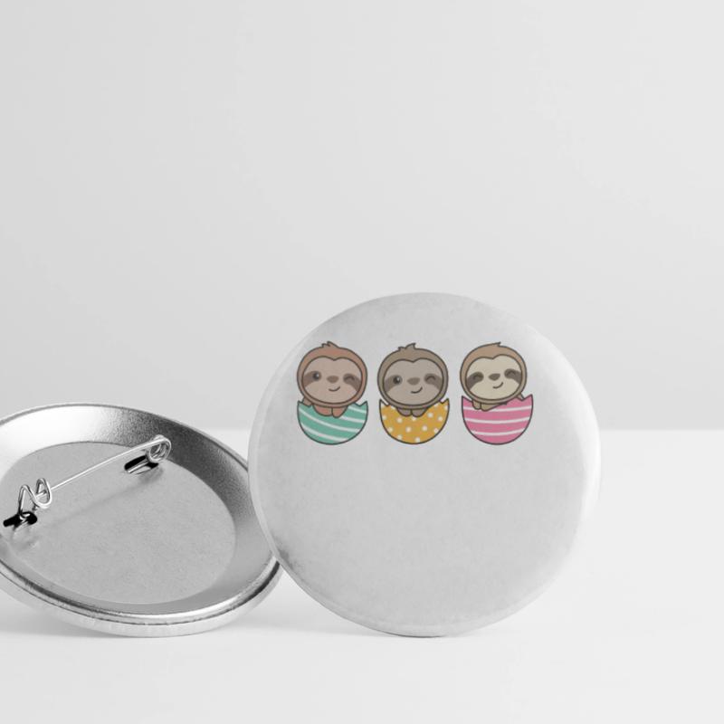 cute sloths at Easter with Easter eggs sloth Buttons large 2.2''/56 mm (5-pack)