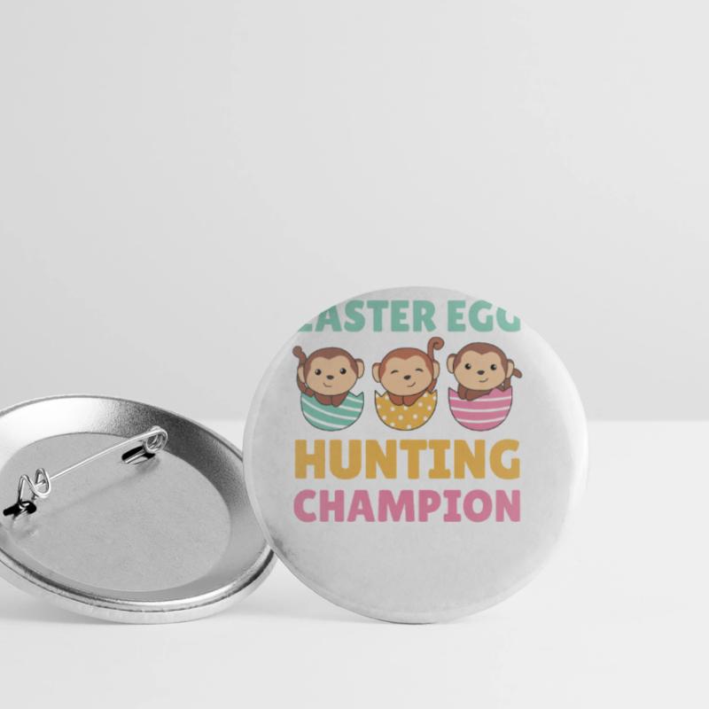 cute monkeys at Easter with Easter eggs monkey Buttons large 2.2''/56 mm (5-pack)