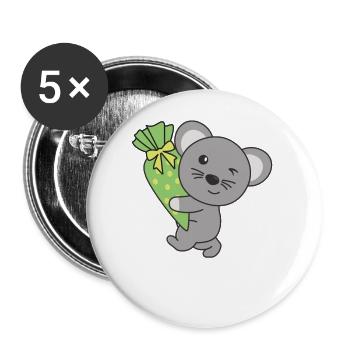 bye bye kindergarten hello school mouse - Buttons large 2.2''/56 mm (5-pack) - white - Front