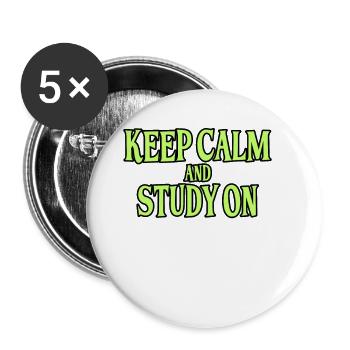 Studieren Spruch - Buttons groß 56 mm (5er Pack) - Weiß - Vorne