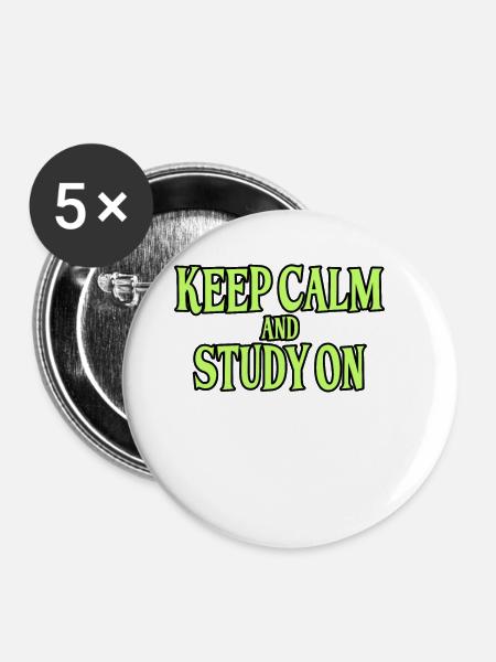 Studieren Spruch - Buttons groß 56 mm (5er Pack) - Weiß