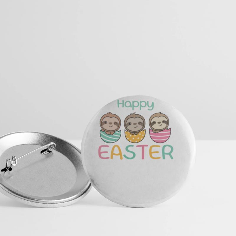 cute sloths at Easter with Easter eggs sloth Buttons large 2.2''/56 mm (5-pack)