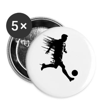 Football Footballer Silhouette - Buttons large 2.2''/56 mm (5-pack) - white - Front