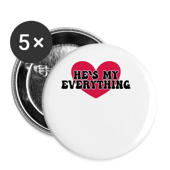 Petit ami Petite amie Couple Dire - Lot de 5 grands badges (56 mm) - blanc - Devant