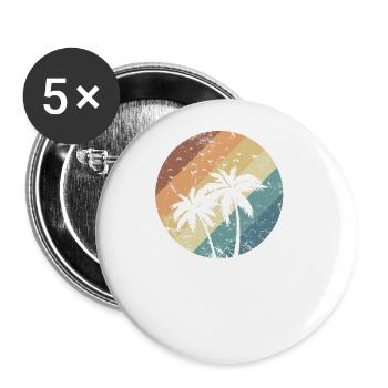Palm Relaxation Plant Holiday Beach - Buttons large 2.2''/56 mm (5-pack) - white - Front