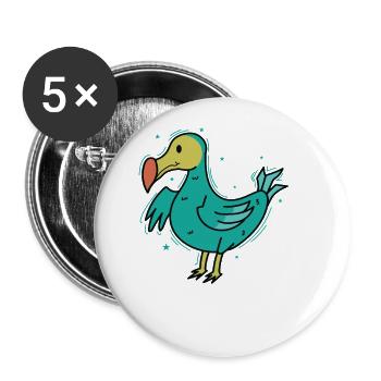 cute dodo bird from Mauritius - Buttons large 2.2''/56 mm (5-pack) - white - Front