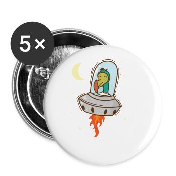 Dodo in space Bird from Mauritius - Buttons large 2.2''/56 mm (5-pack) - white - Front