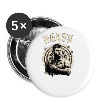 Darts - Buttons large 2.2''/56 mm (5-pack) - white - Front