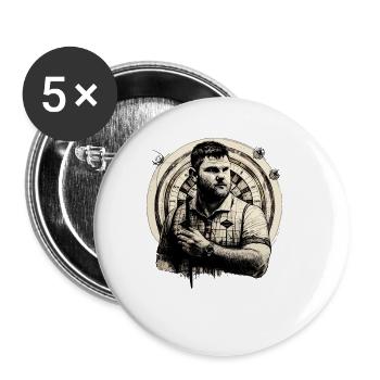 Darts - Buttons groß 56 mm (5er Pack) - Weiß - Vorne