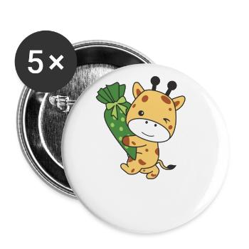 bye bye kindergarten hello school giraffe - Buttons large 2.2''/56 mm (5-pack) - white - Front