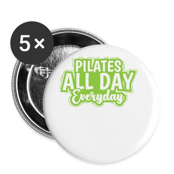 Pilates all Day Everyday Powerhouse - Buttons groß 56 mm (5er Pack) - Weiß - Vorne